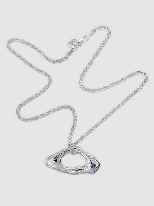 Island Pendant Necklace With Sapphire (large)