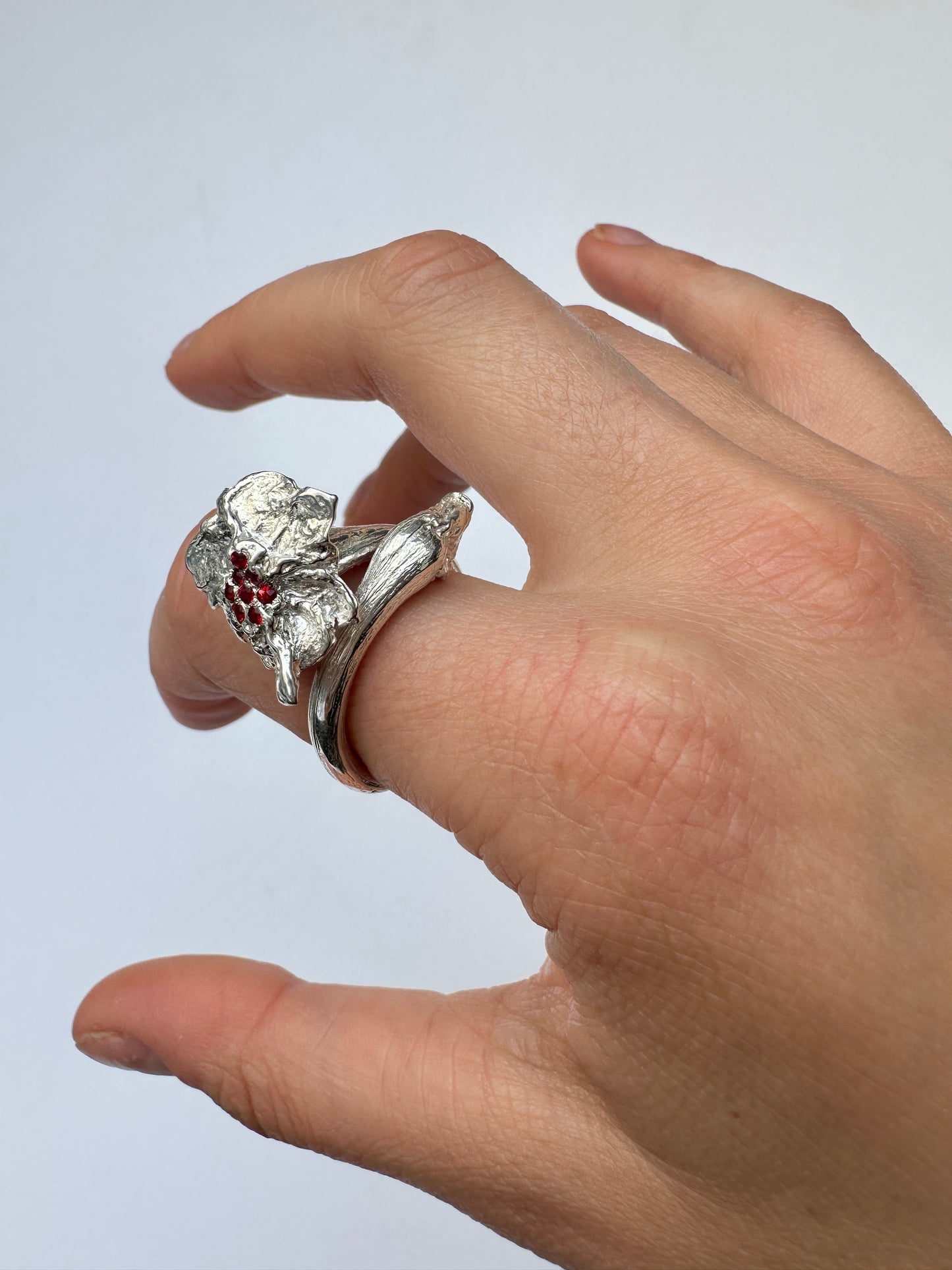 Pepper Stalk Ring (Red Sapphires)