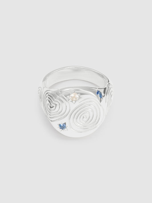 Silver River Sapphire Signet